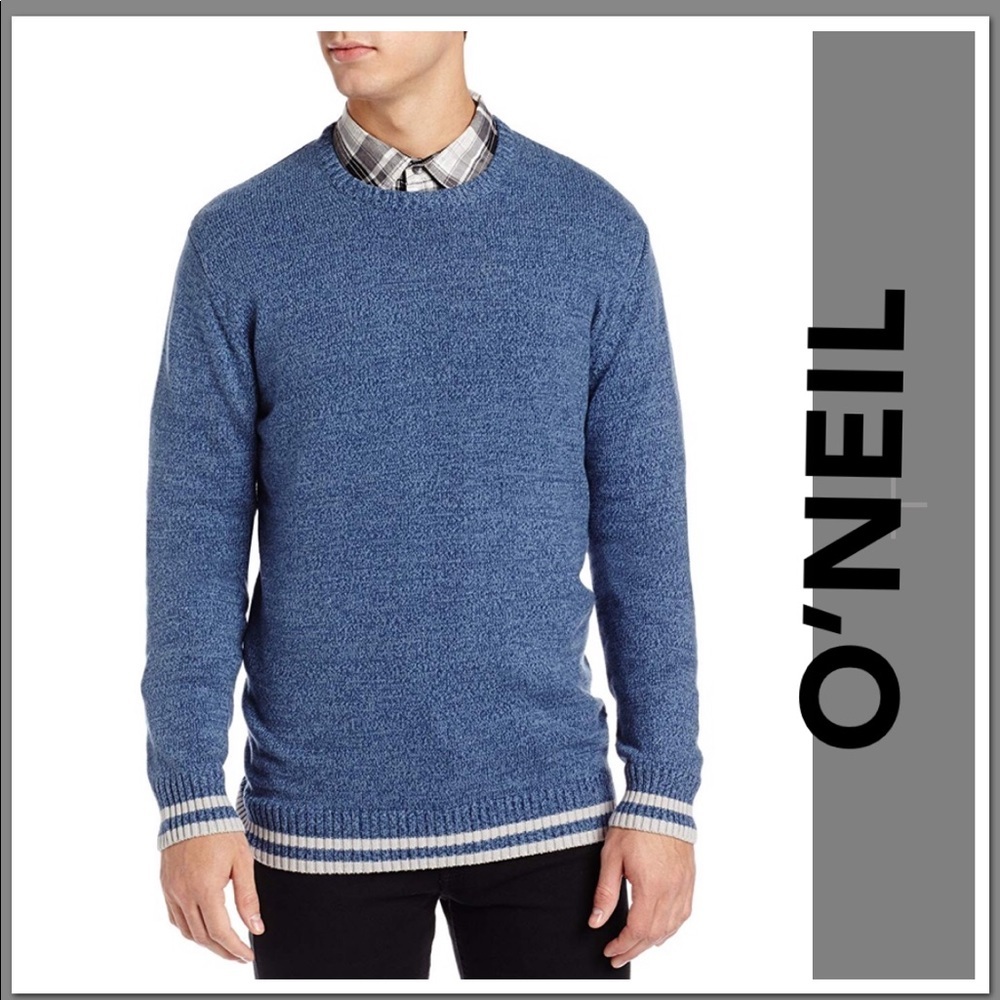 O'NEILL  Lollygag Standard Fit Crewneck Sweater Blue Men Size Large